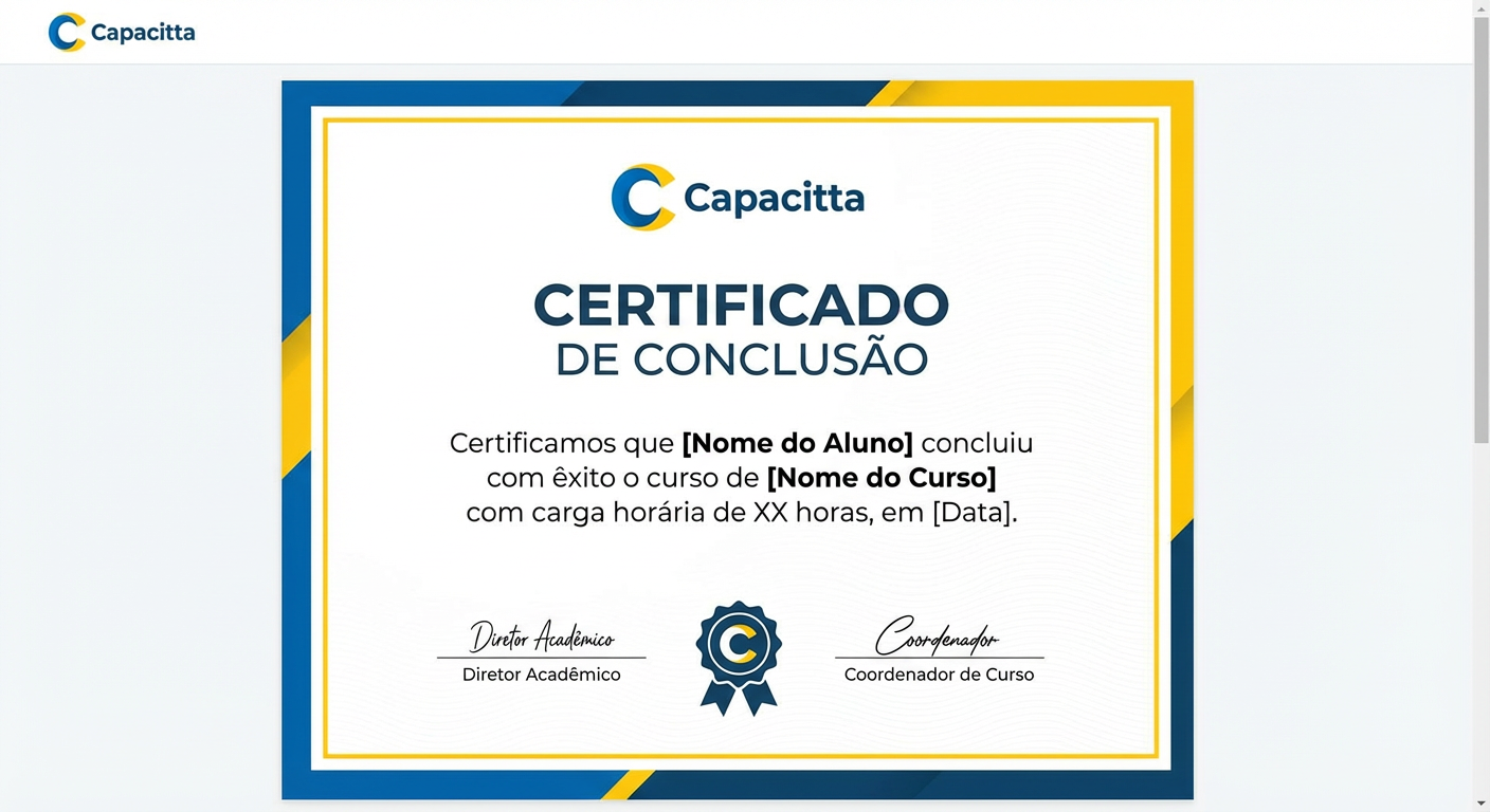 Mockup do certificado Capacitta
